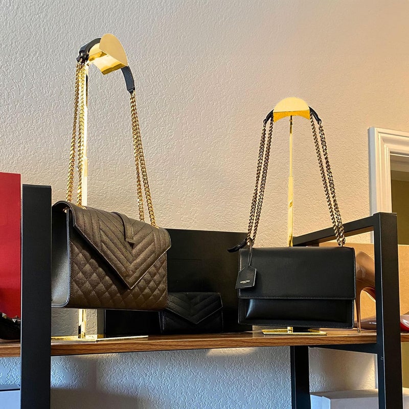 Royxen 3 Pack Purse Holder, Purse Display Stand with Adjustable Height, Bag Stands for Display, Stainless Steel Purse Rack for Bags Organizer (Gold) - Image 4